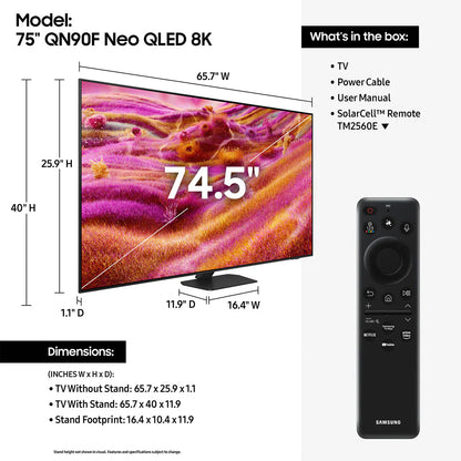 Samsung 75" Class Neo QLED 4K QN90F Vision AI Smart TV (2025)