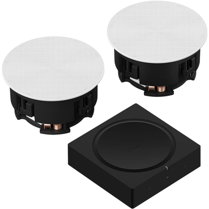 Sonos In-Ceiling Speakers Bundle with Sonos Amp 250W 2-Channel Amplifier (Pair)