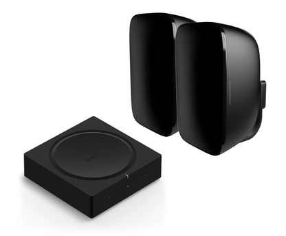 Sonos AMP 2-Channel Bundle With Bowers & Wilkins AM-1 Outdoor Speakers (Pair)