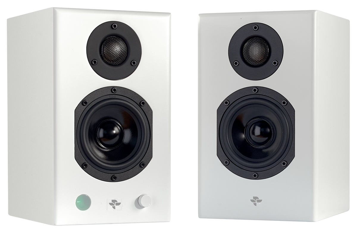 KIN by Totem Play Mini 2 Way Powered Bookshelf Speakers (Pair)