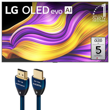 LG Class OLED evo AI G5 83 Inch 4K Smart TV with AudioQuest Sky 48 3m HDMI Cable