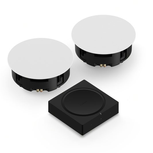 Sonos In-Ceiling Speakers Bundle with Sonos Amp 250W 2-Channel Amplifier (Pair)