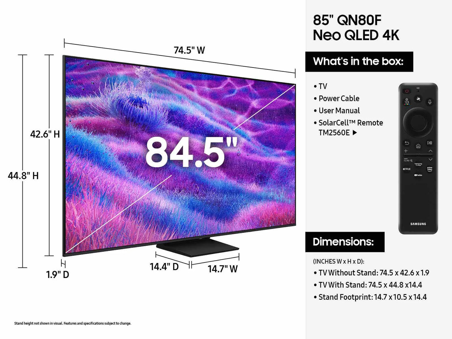 Samsung 85" Class Neo QLED 4K QN80F Samsung Vision AI Smart TV (2025)